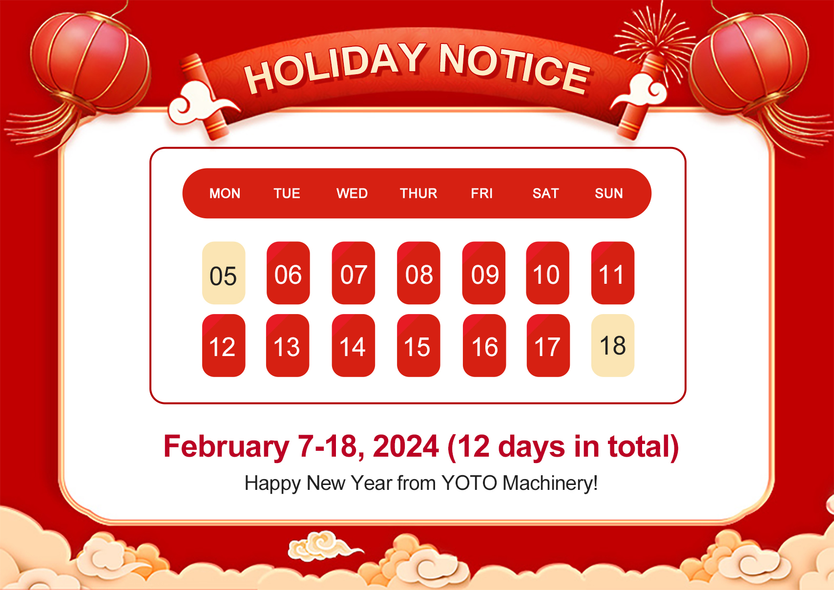 TODOjet 2024 Spring Festival Holiday Notice